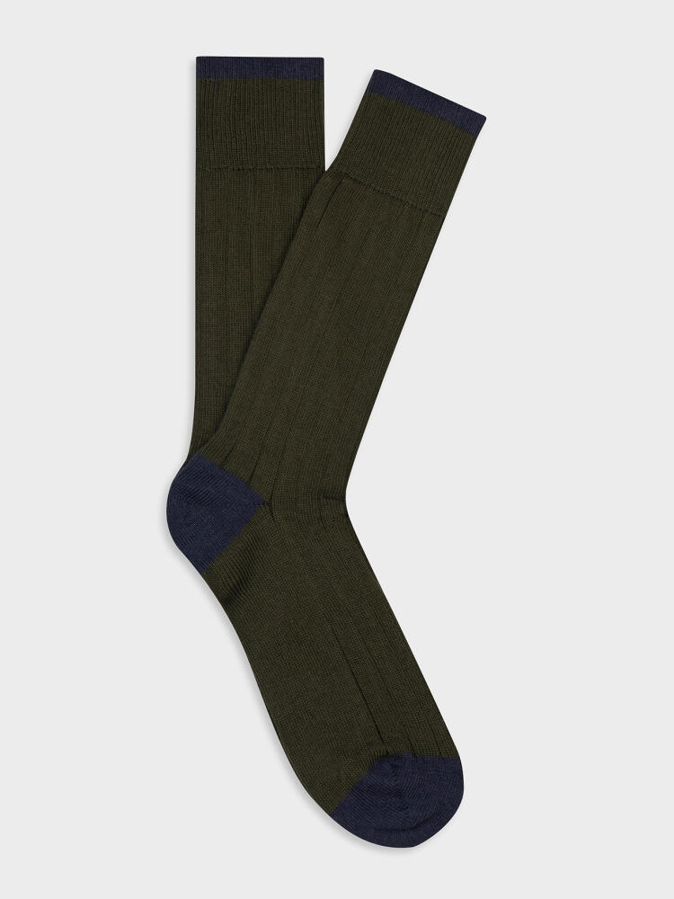 Chaussettes bicolores Barry kaki