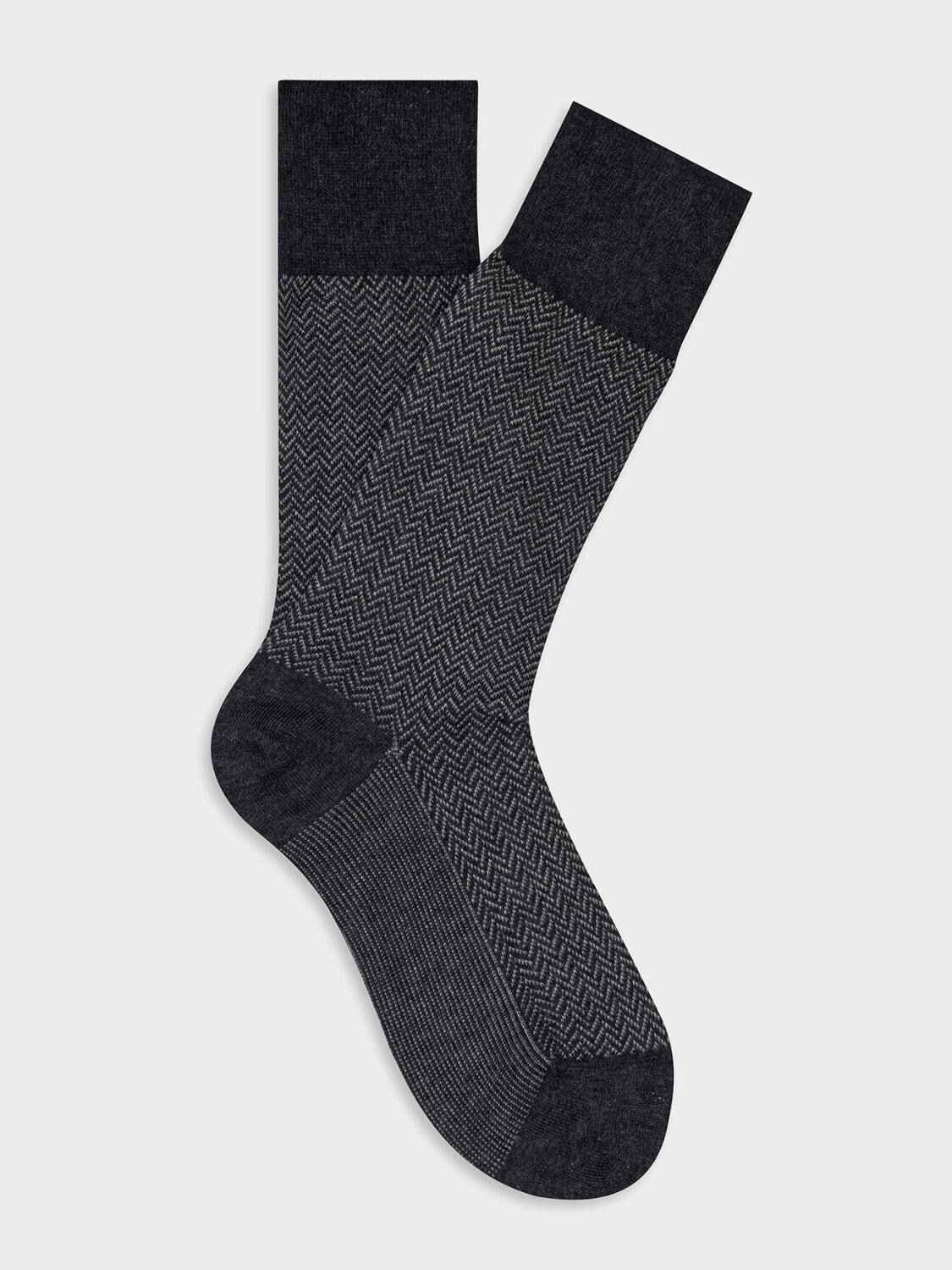 Bart Socks grey herringbone