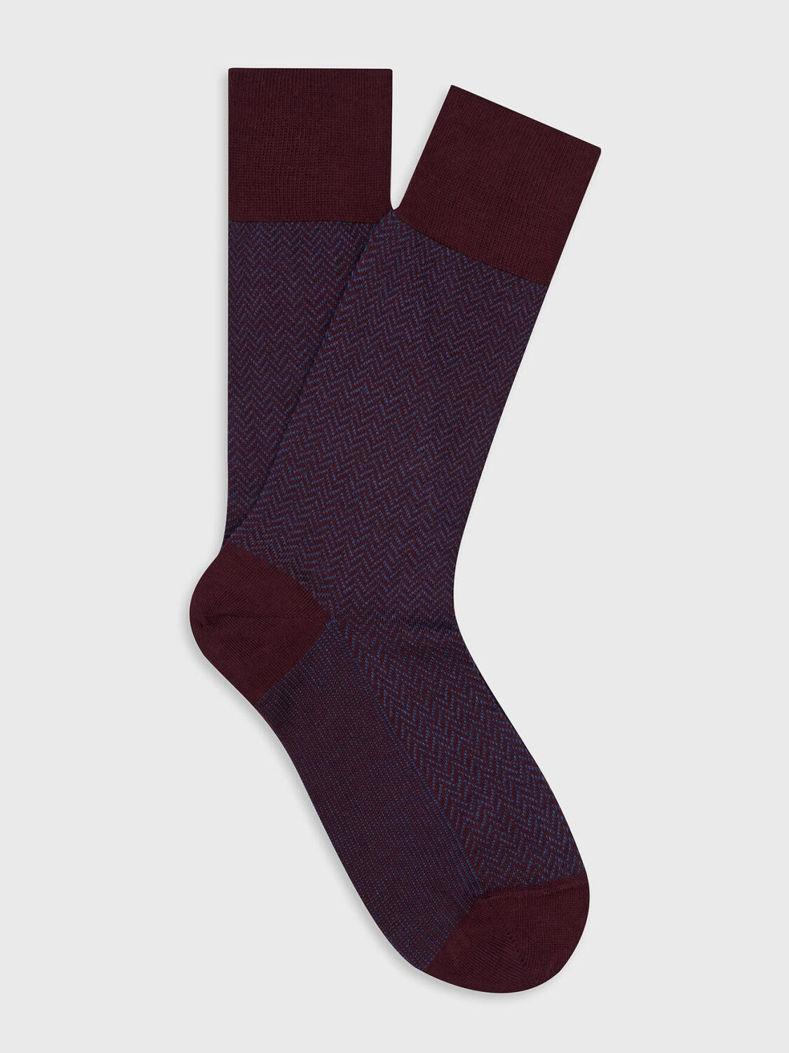 Bart socks with burgundy chevron pattern