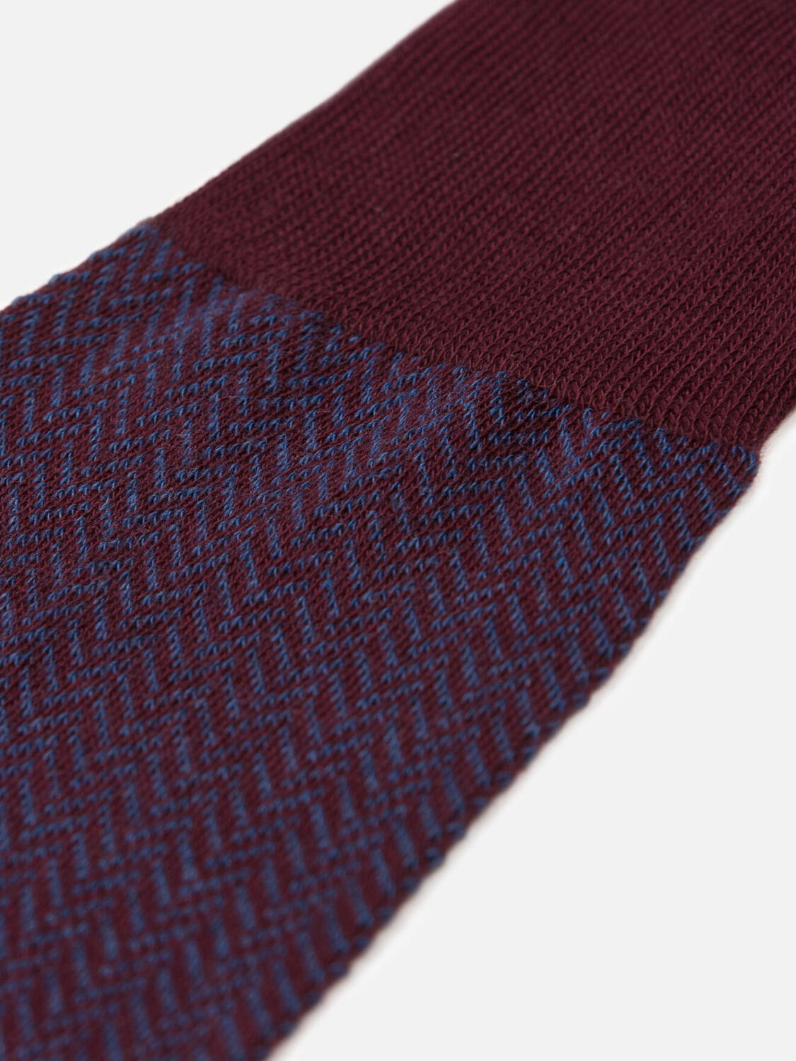 Bart socks with burgundy chevron pattern