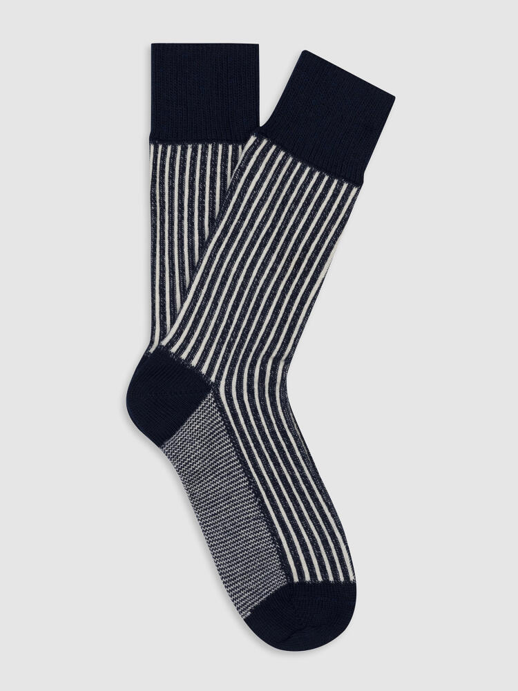 Berty socks with structured stripes navy