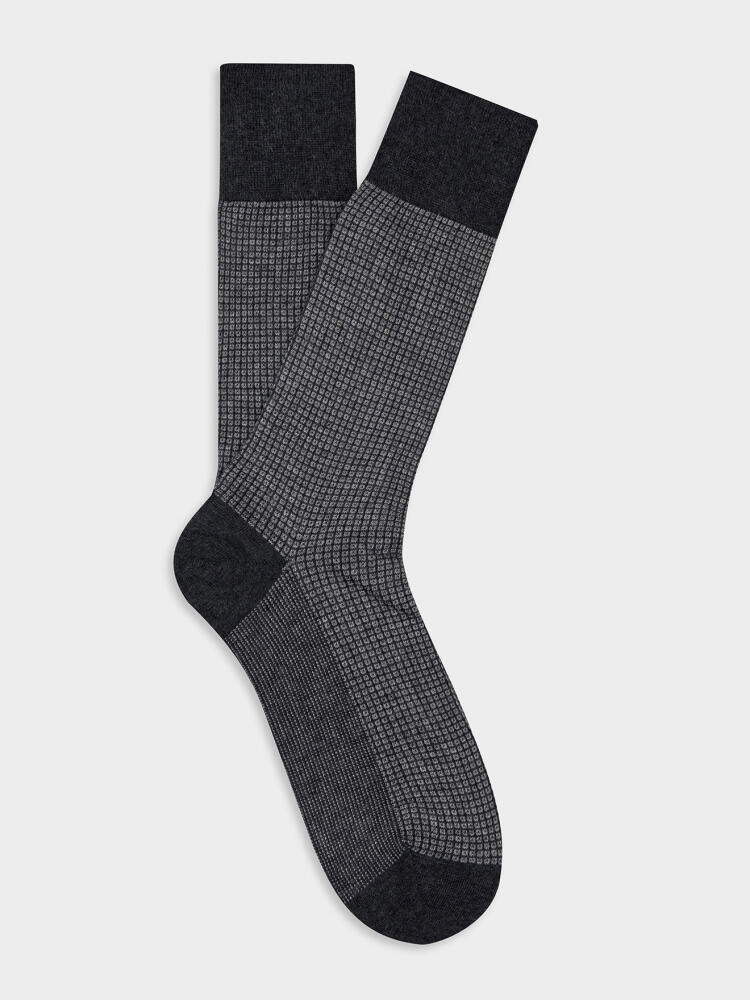 Chaussettes Brad anthracite à micro-motifs