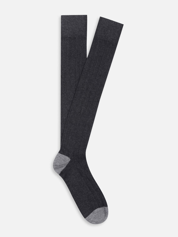 High two-tone socks anthracite