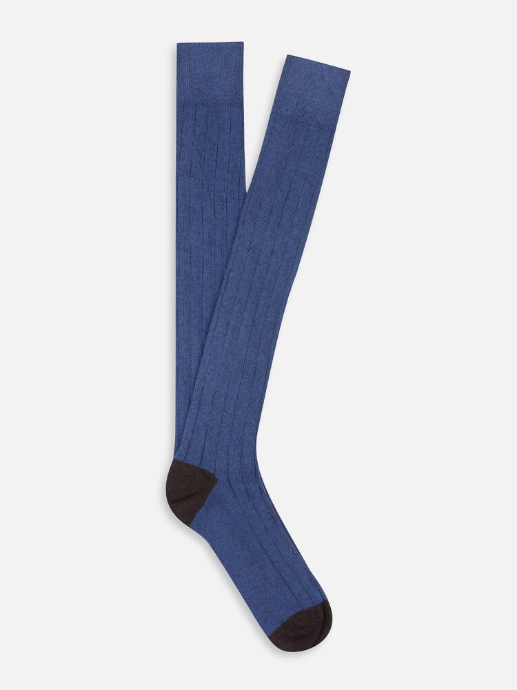 High two-tone socks blue