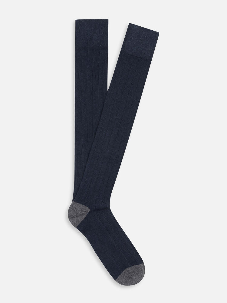 High two-tone socks navy
