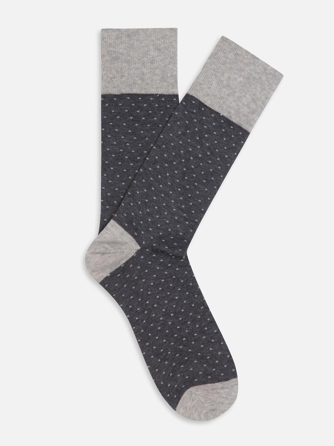 Patterned anthracite cotton socks