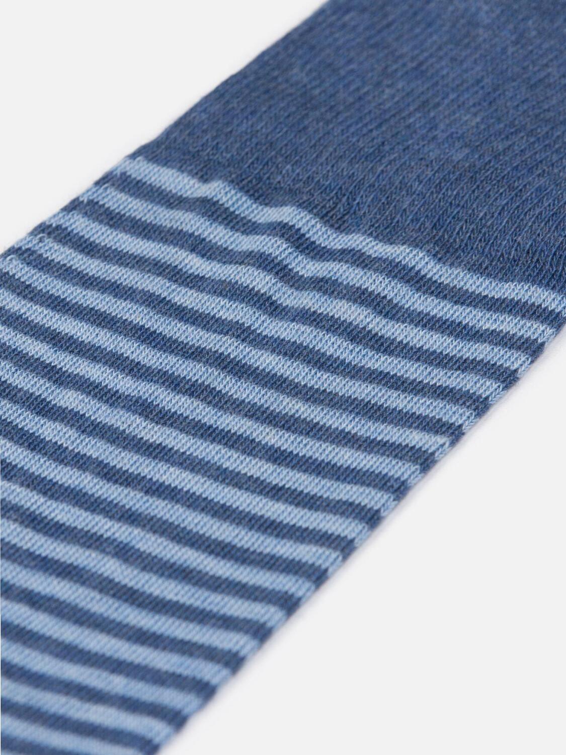 Striped blue cotton socks