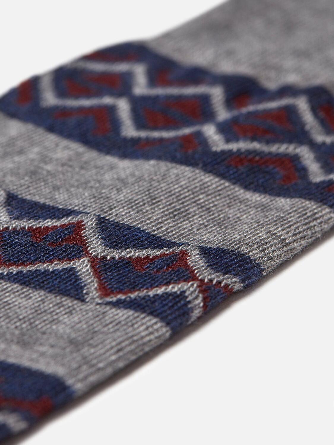 Chaussette basse à motifs jacquard gris