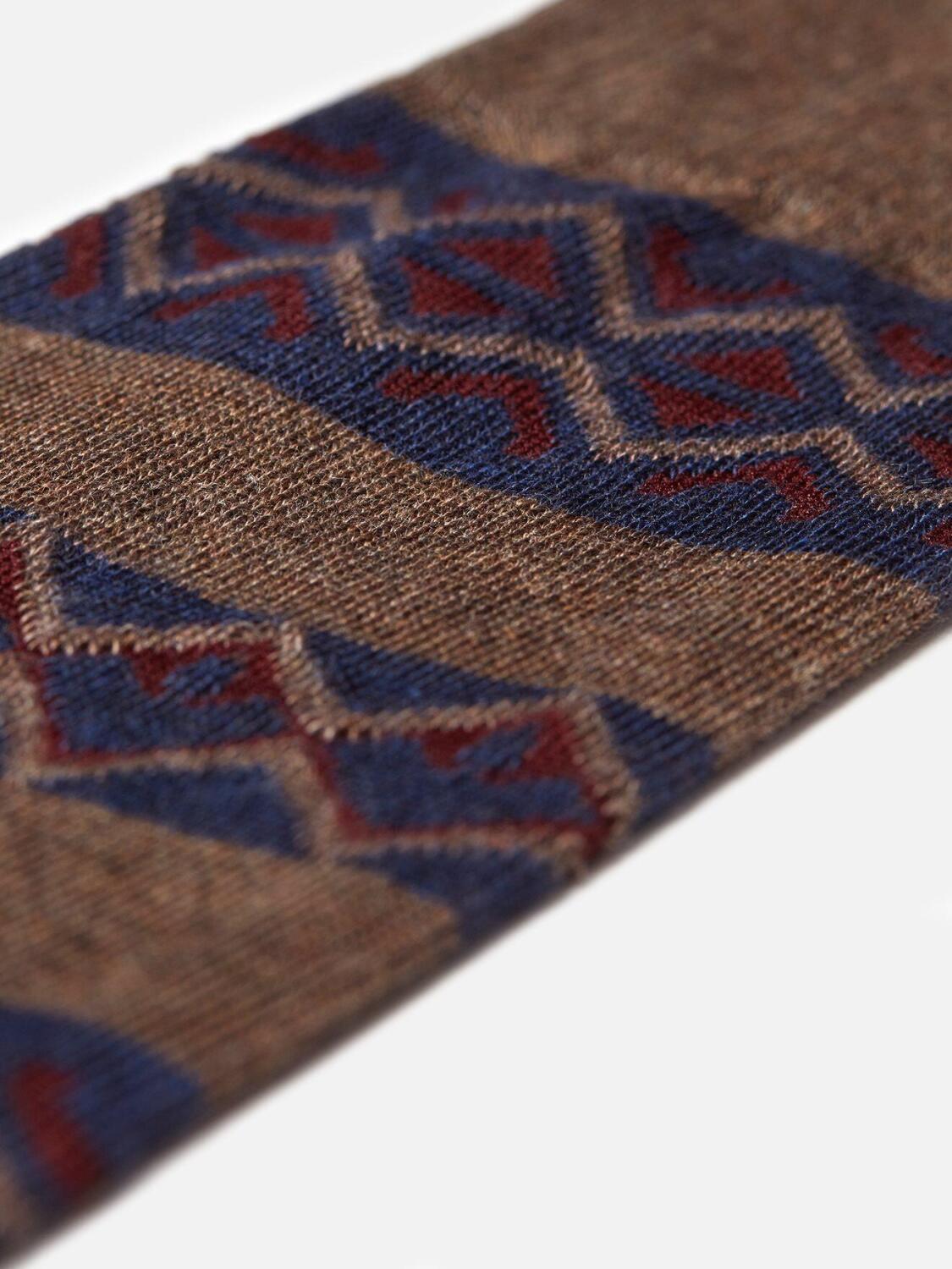 Chaussette basse à motifs jacquard havane