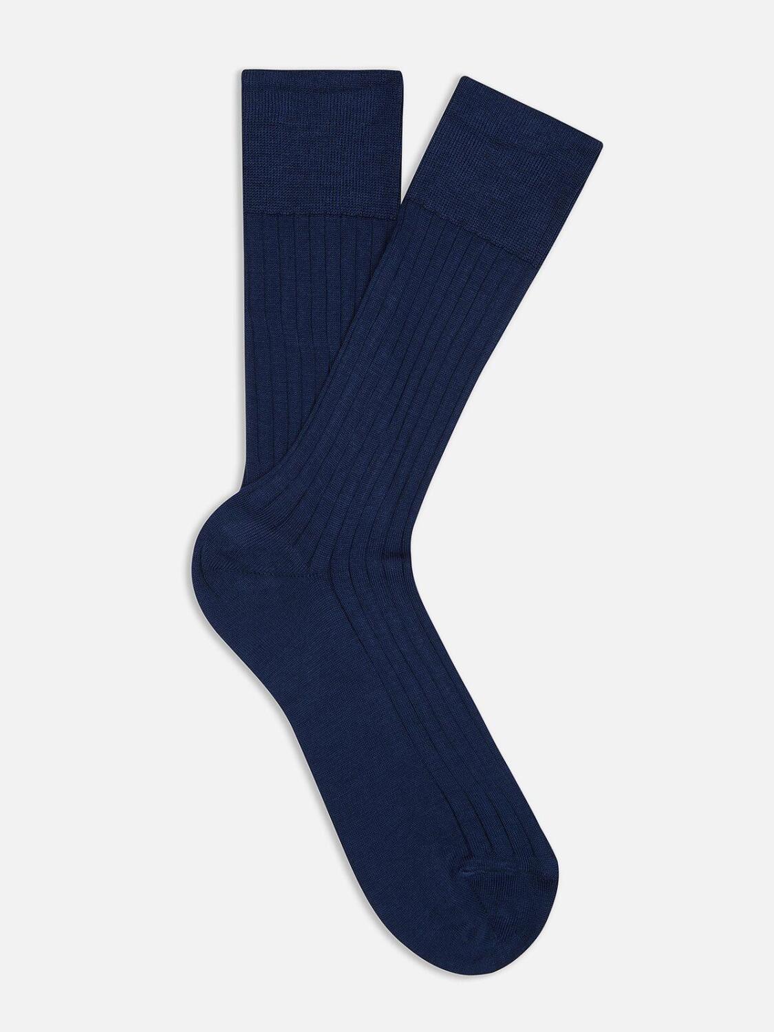 Chaussette basse en fil d'écossse bleu