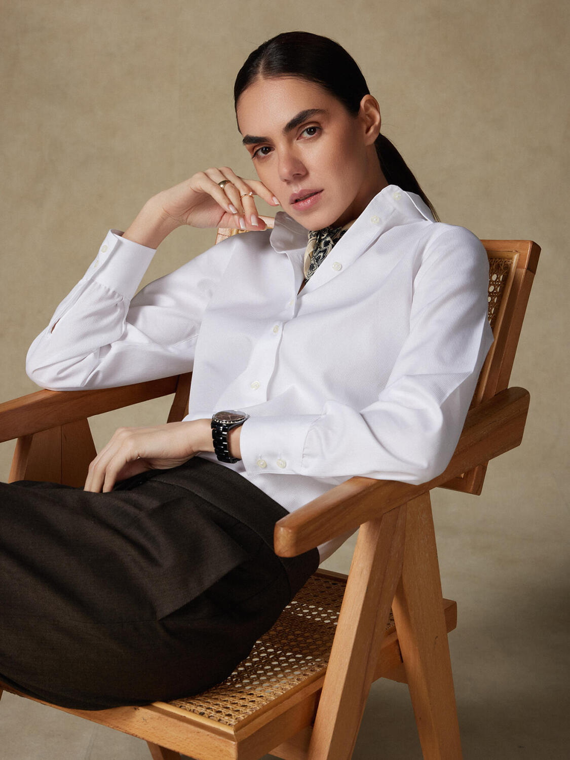 Camisa Albane piqué blanco