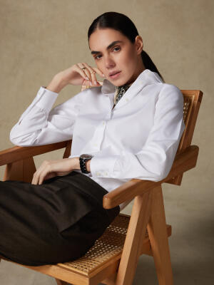 Chemise Albane en piqué blanc