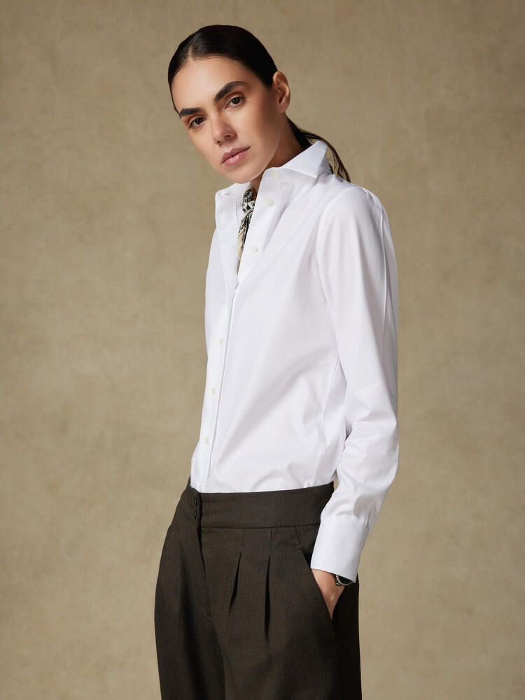 Chemise Albane en piqué blanc