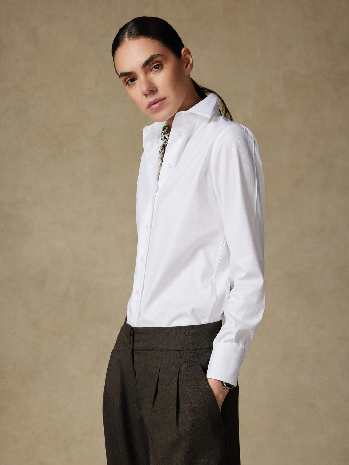 Camisa Albane piqué blanco