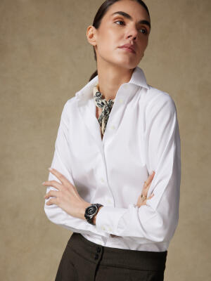 Chemise Albane en piqué blanc