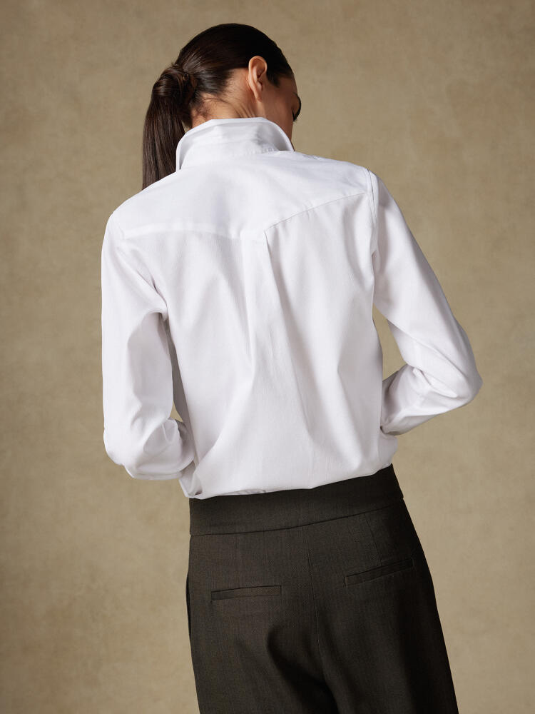Chemise Albane en piqué blanc