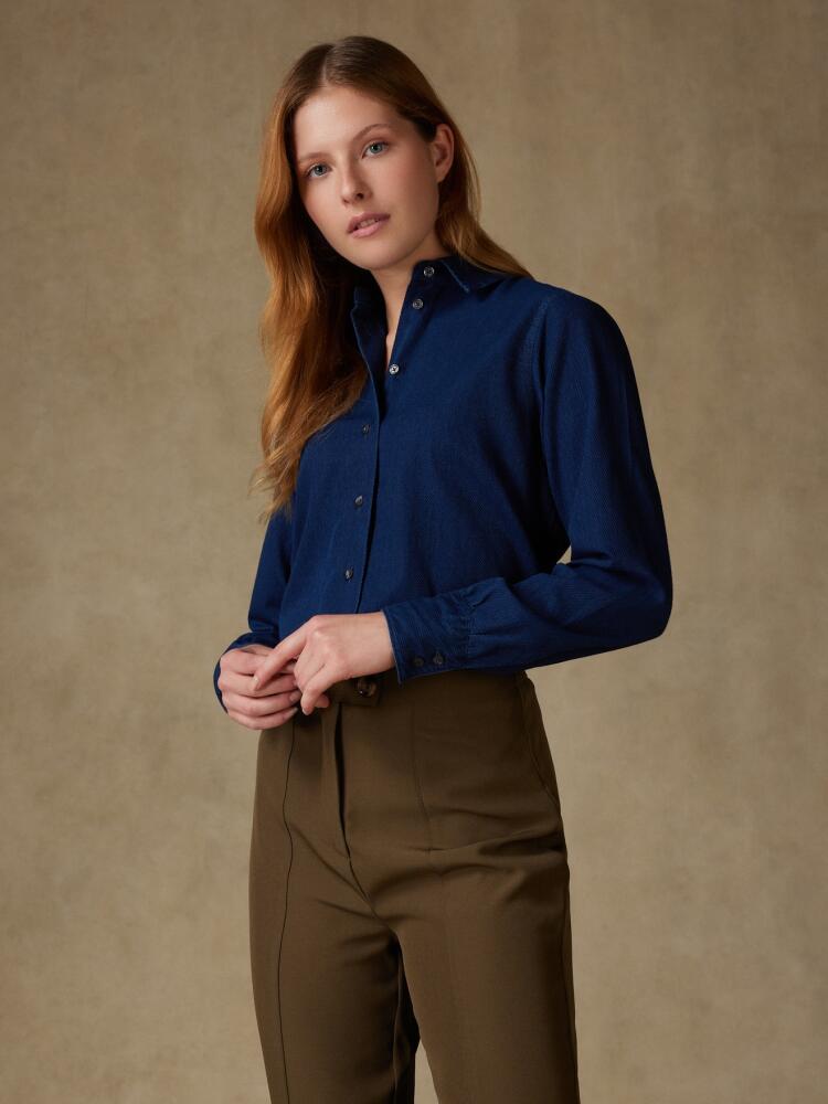 Albane Camicia in twill indaco