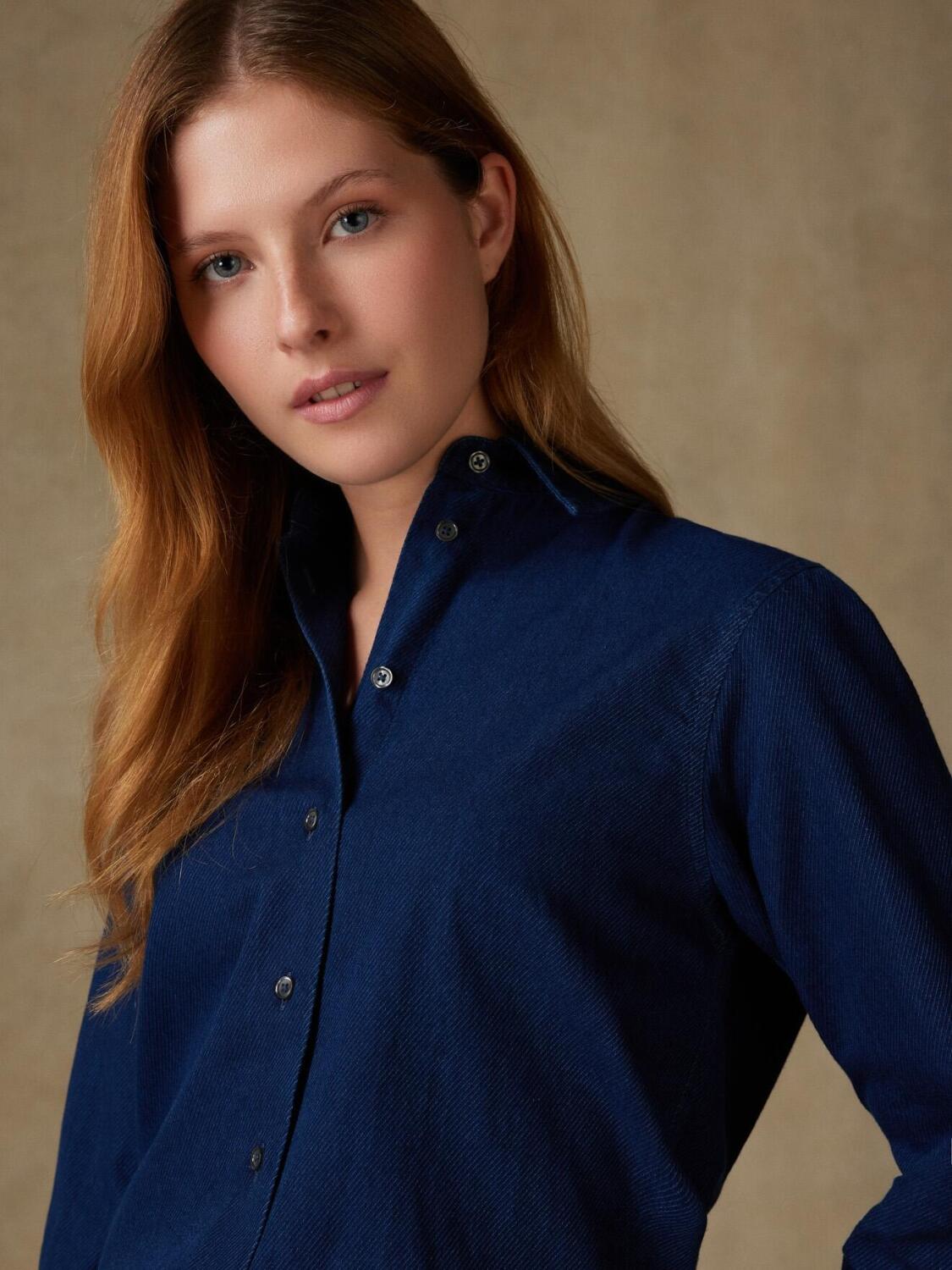 Albane overhemd in indigo keperstof