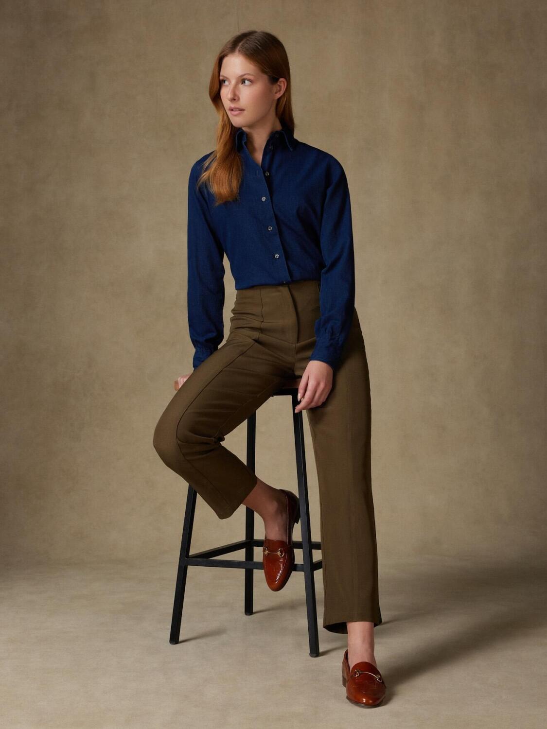 Albane overhemd in indigo keperstof