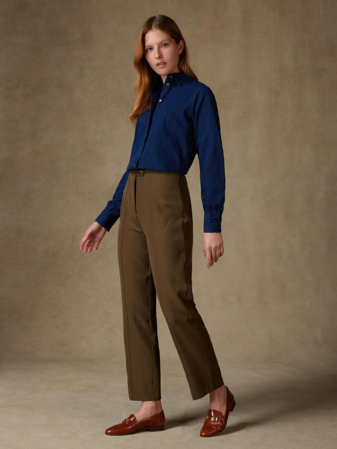 Albane overhemd in indigo keperstof