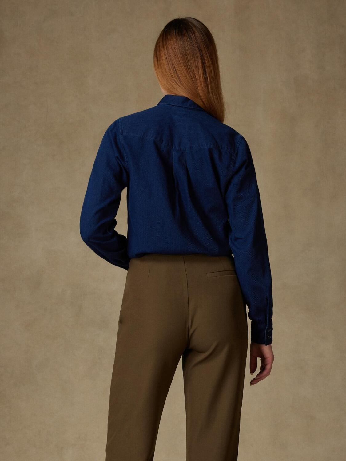 Albane overhemd in indigo keperstof