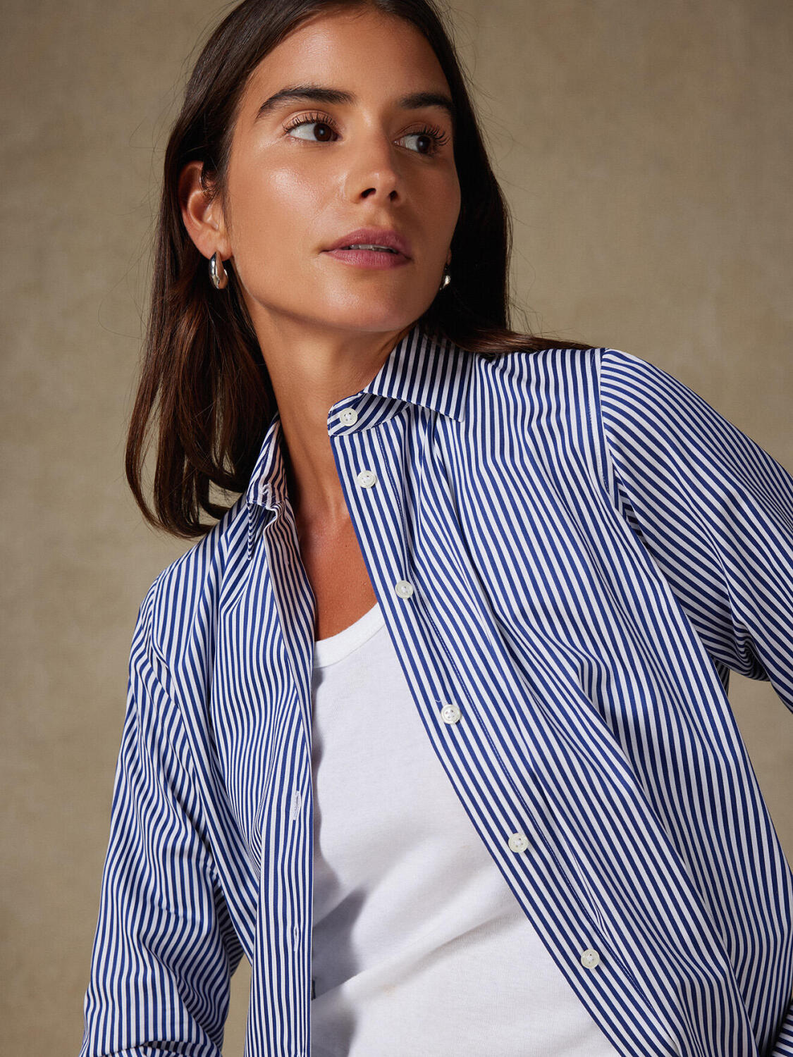 Chemise Albane à rayures marine