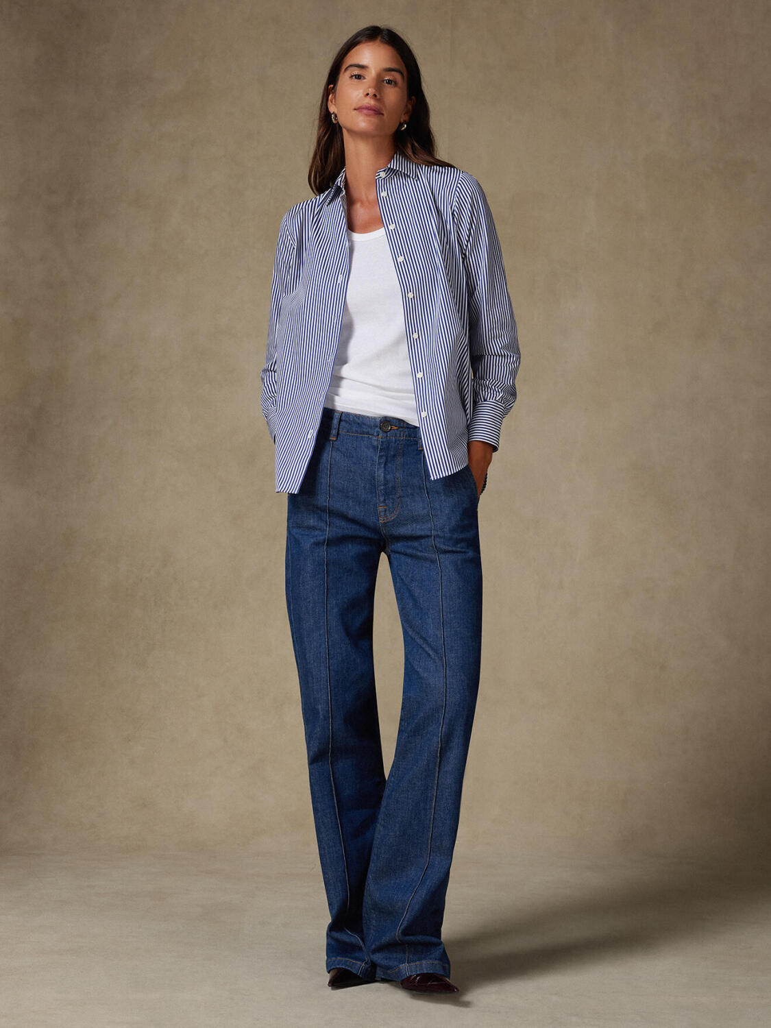 Chemise Albane à rayures marine