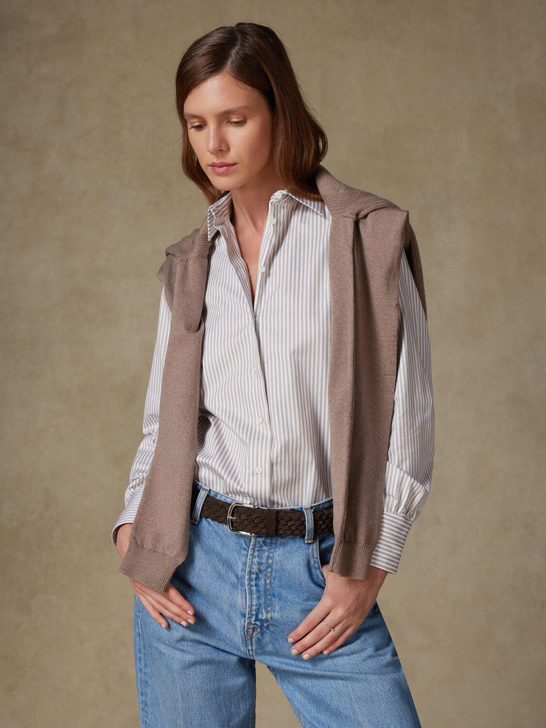 Albane grijs gestreept overhemd