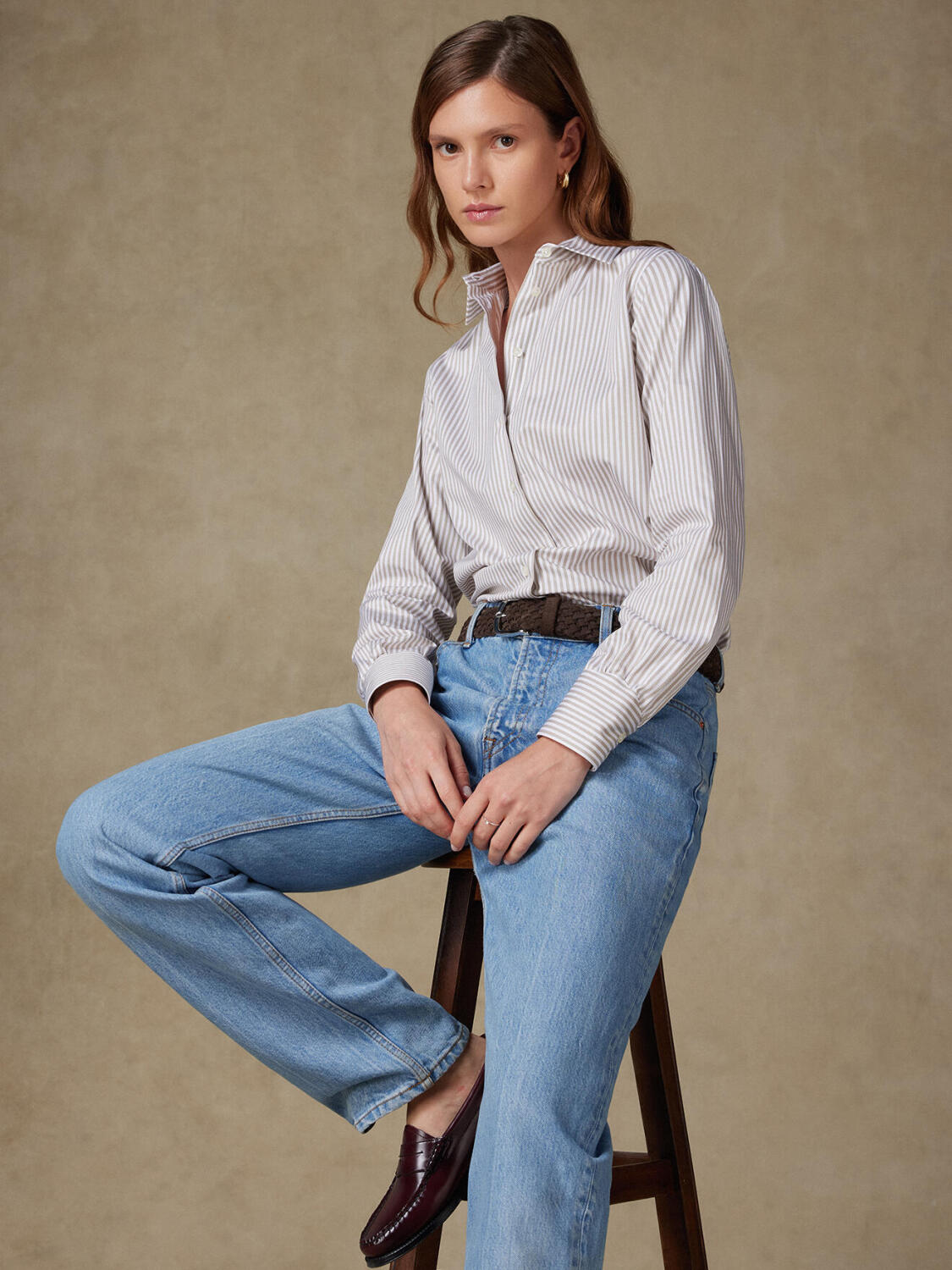 Albane grijs gestreept overhemd