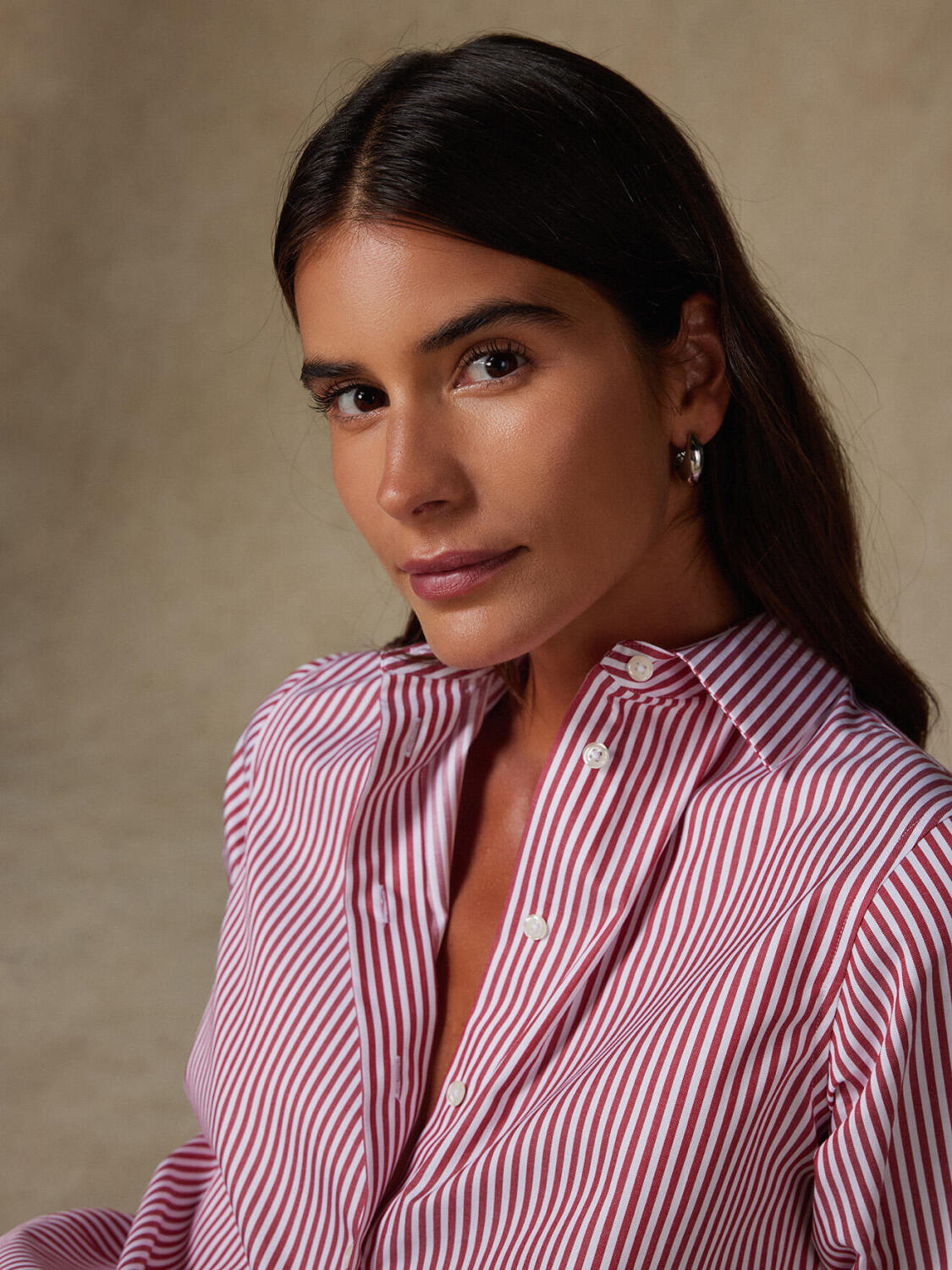 Albane camisa de rayas burdeos