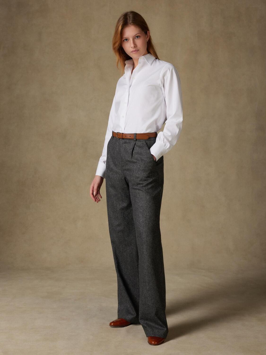 Albane wit structuur overhemd