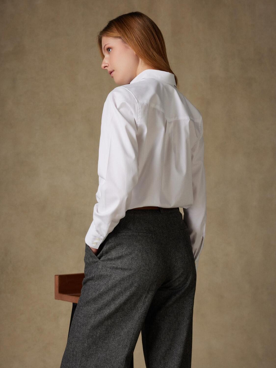 Albane wit structuur overhemd