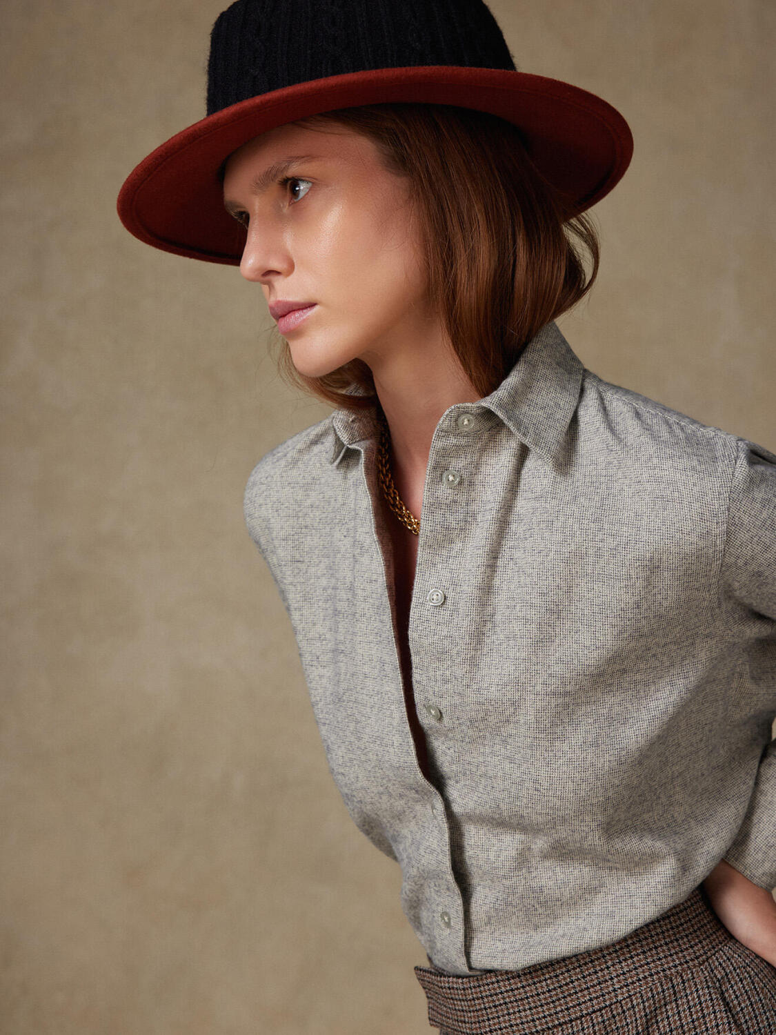 Albane grijs flanel overhemd