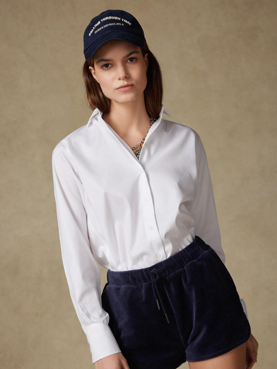 Albane wit katoen & lyocell overhemd