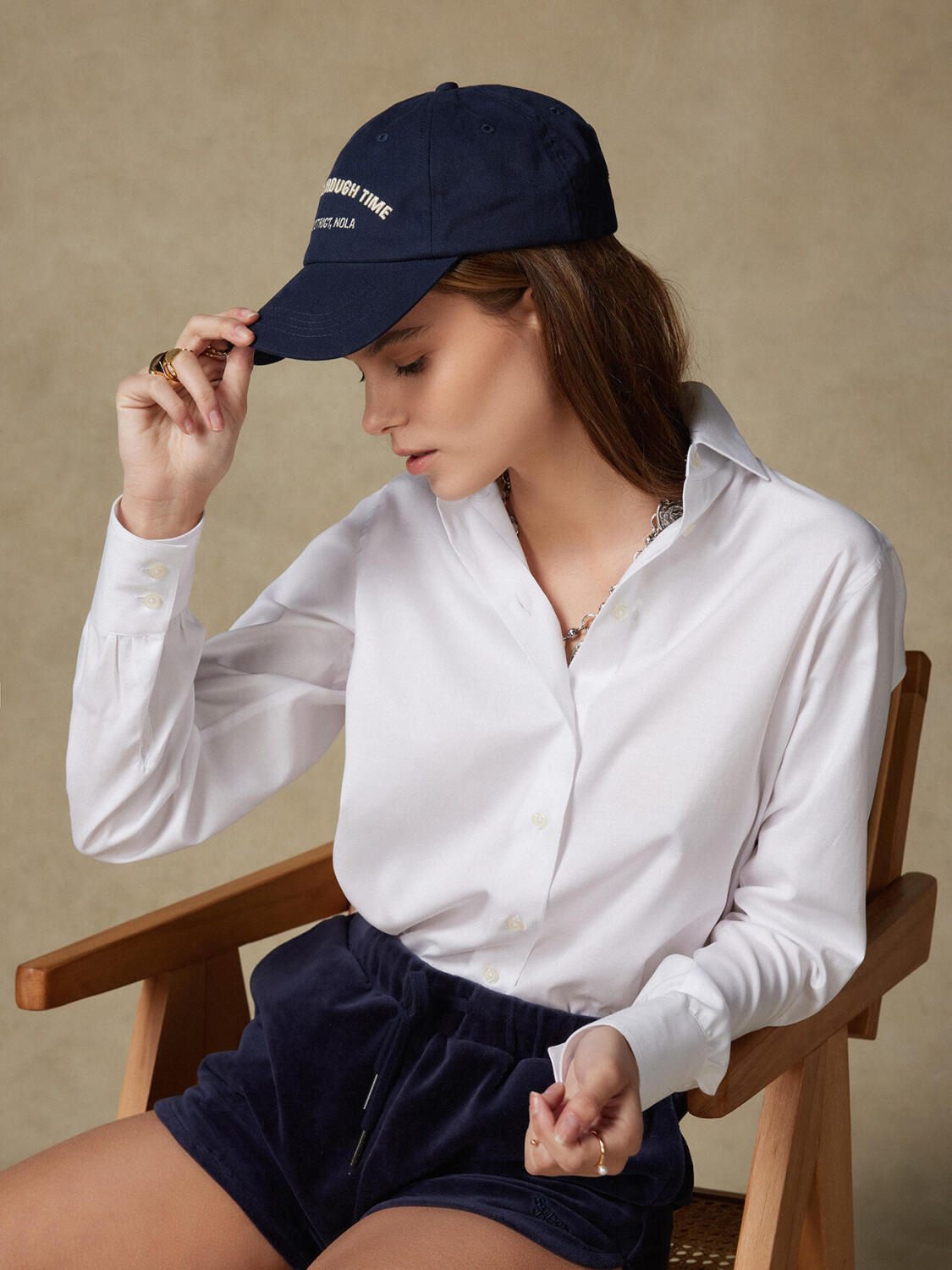 Albane wit katoen & lyocell overhemd