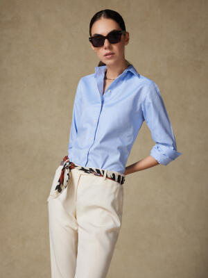 Chemise Albane en chevron ciel