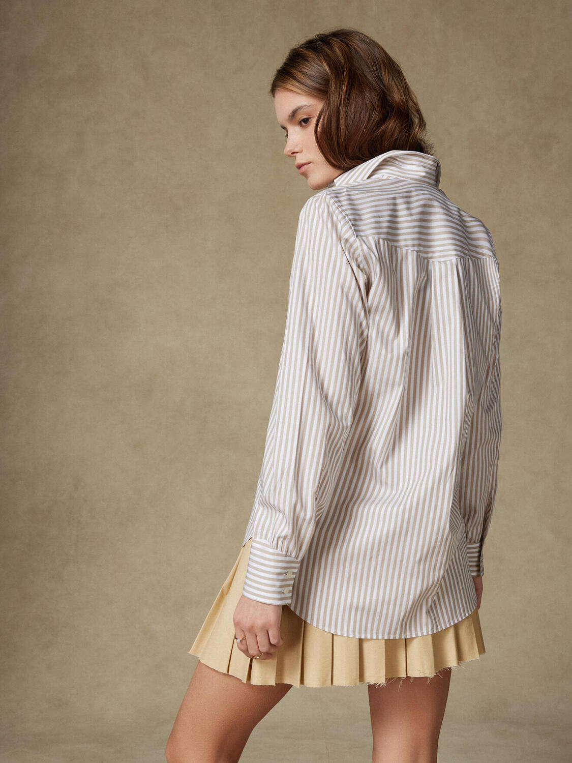 Albane Sand Stripe Poplin Shirt