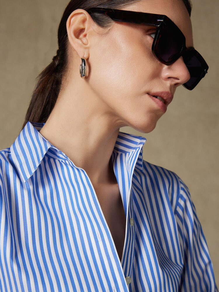Albane Sky Stripe Poplin Overhemd