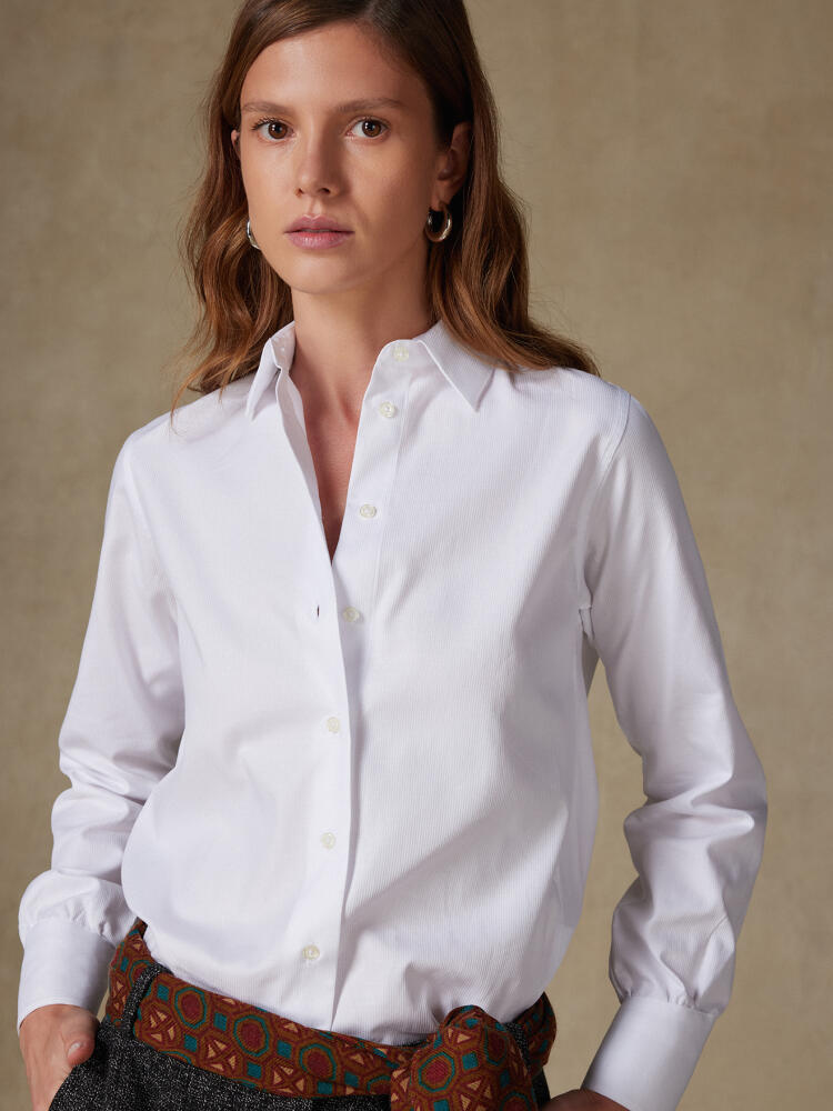 Chemise Albane en piqué blanc