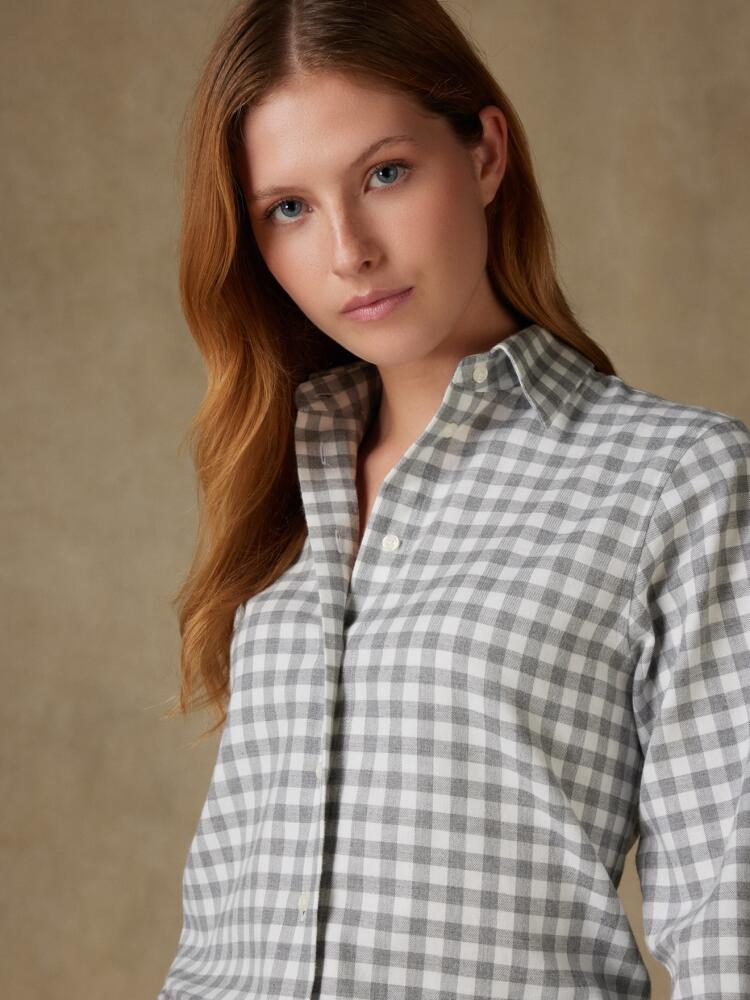 Albane Camisa de franela a cuadros gris