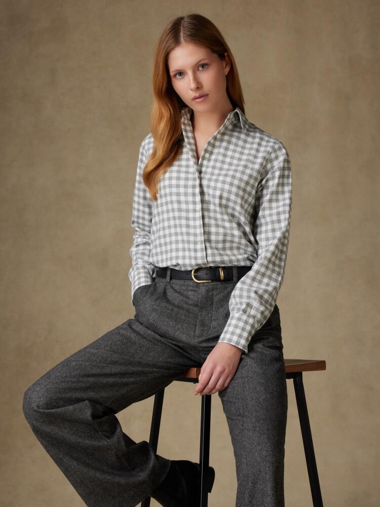 Albane Camisa de franela a cuadros gris