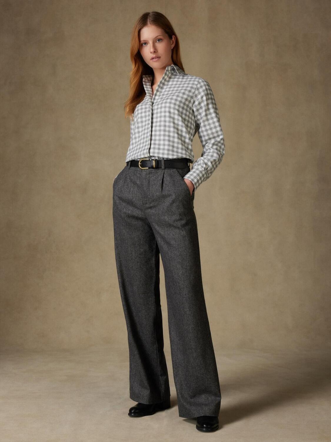 Albane grijs geruit molton overhemd