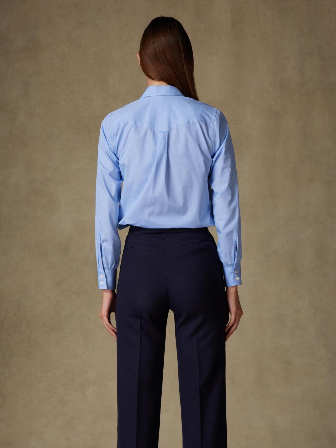 Albane sky poplin overhemd