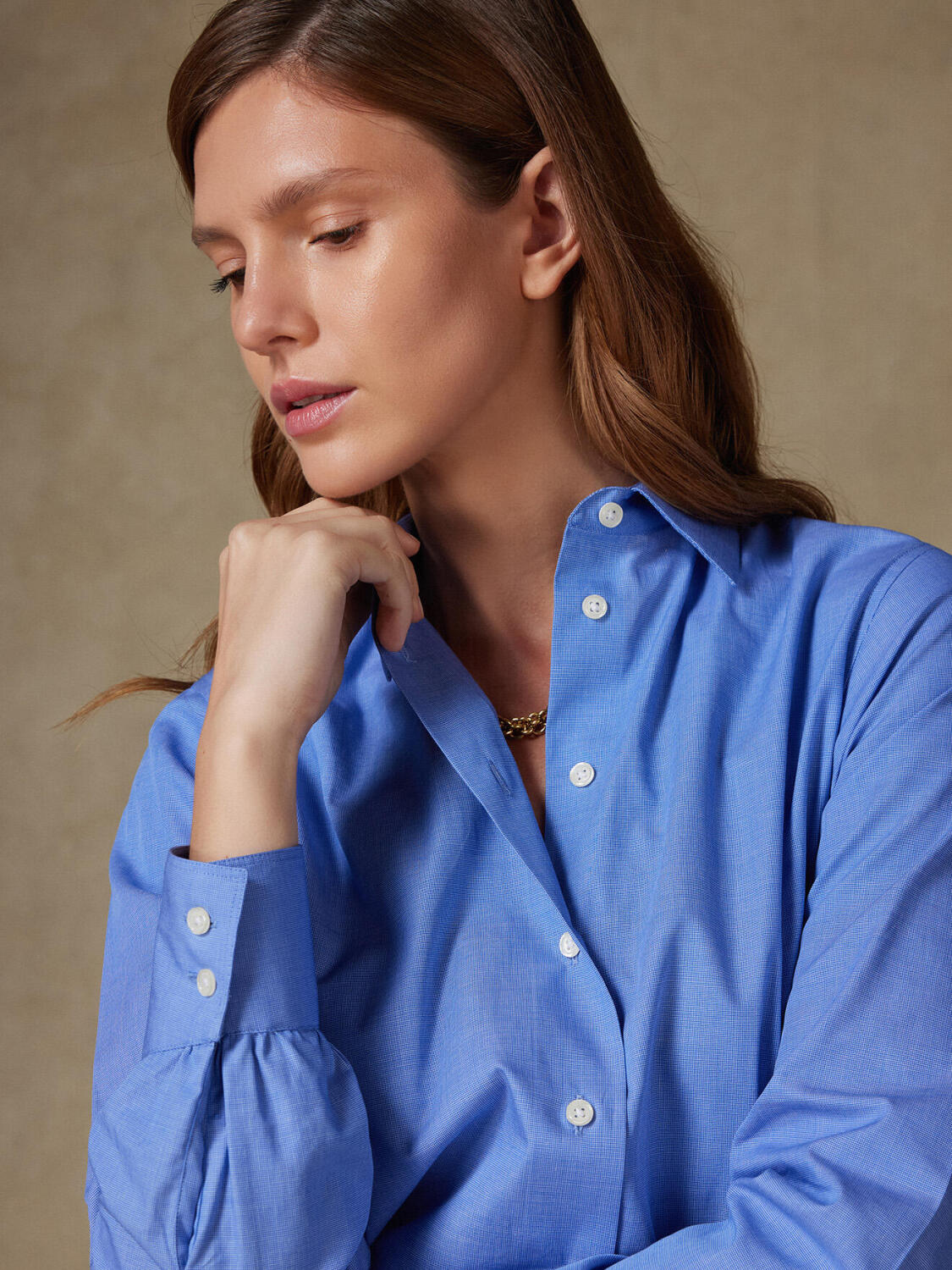 Chemise Albane en popeline bleue