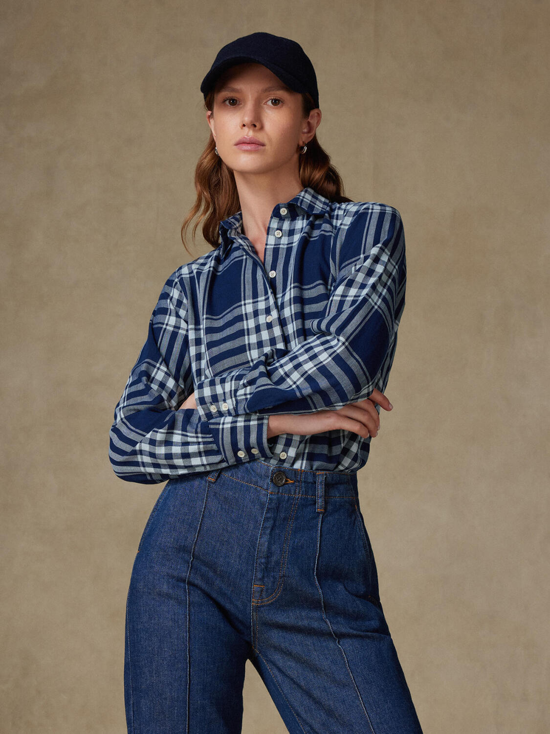 Albane Camicia Tartan Indaco