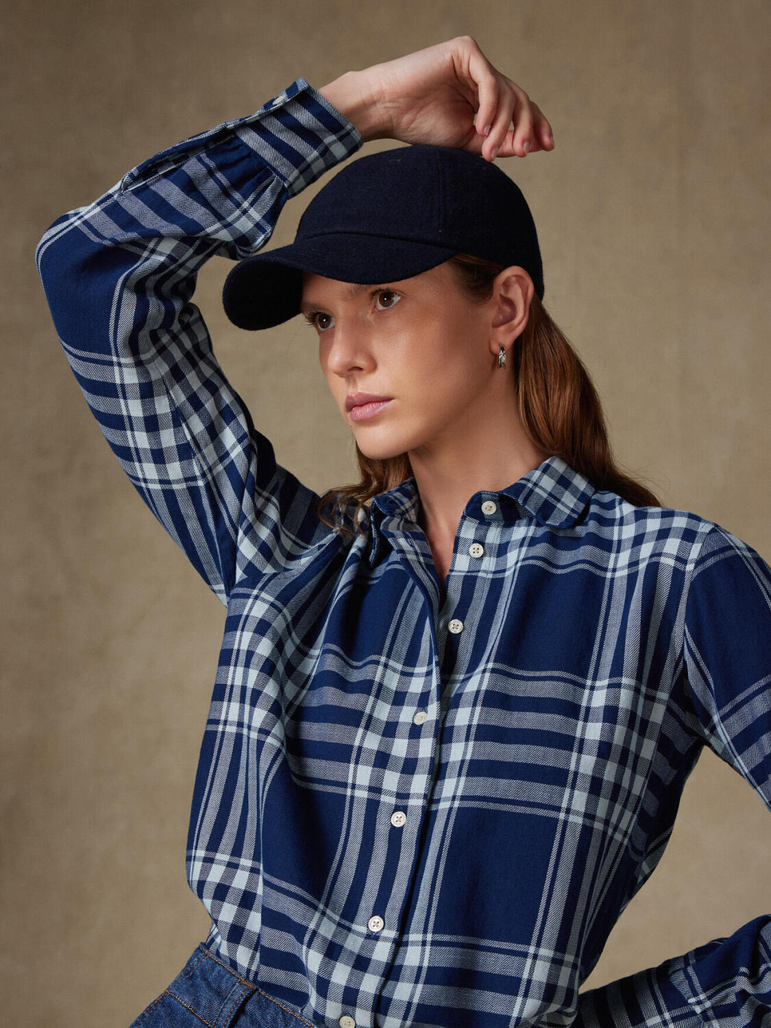 Albane Camicia Tartan Indaco
