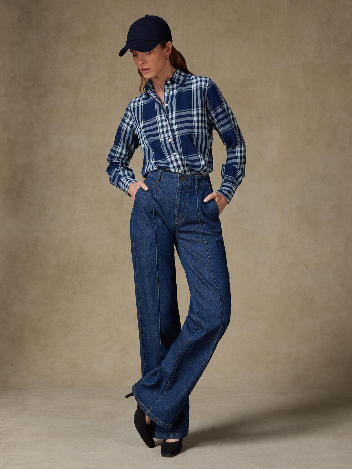 Albane Camicia Tartan Indaco