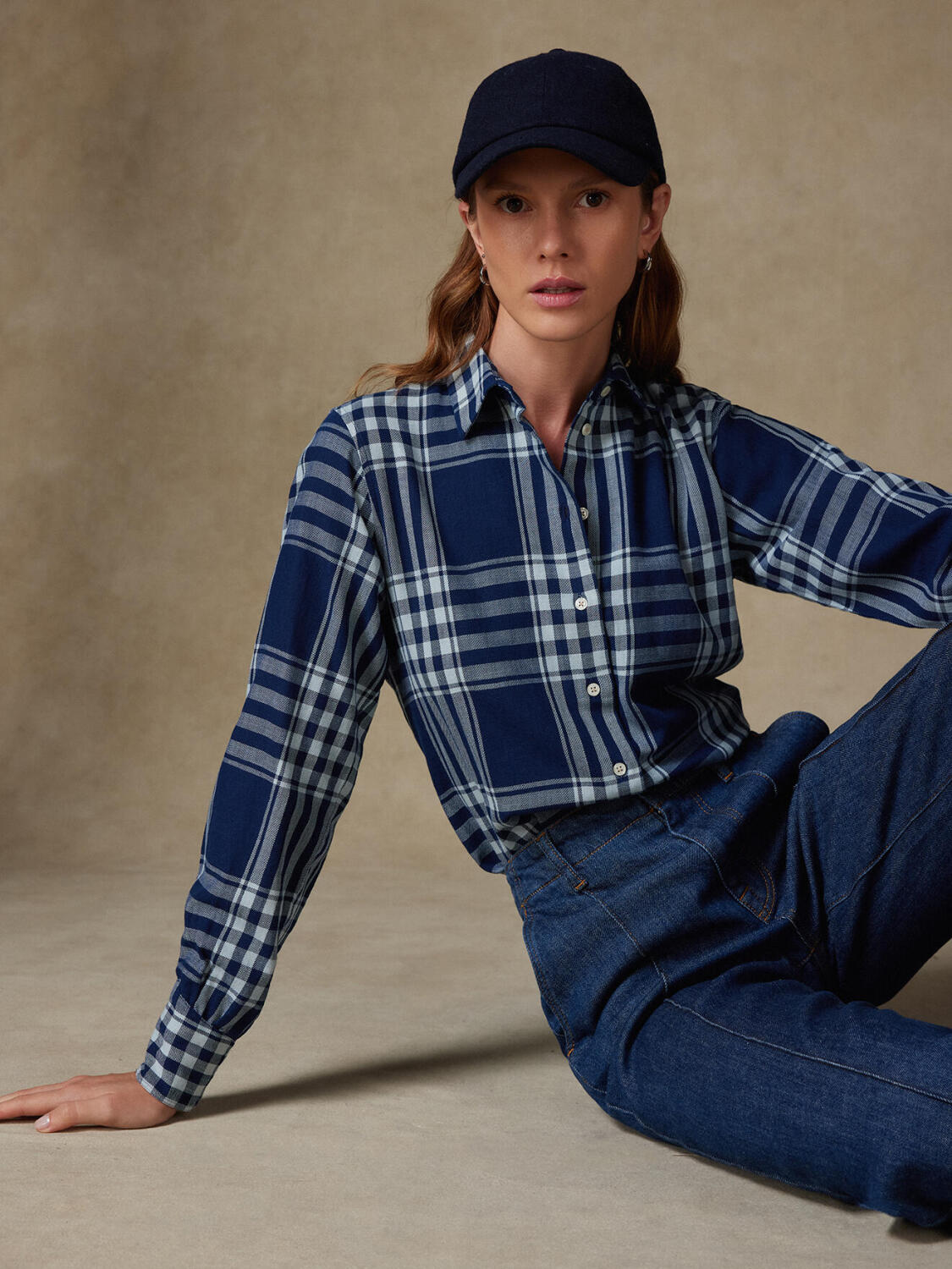 Albane Camicia Tartan Indaco