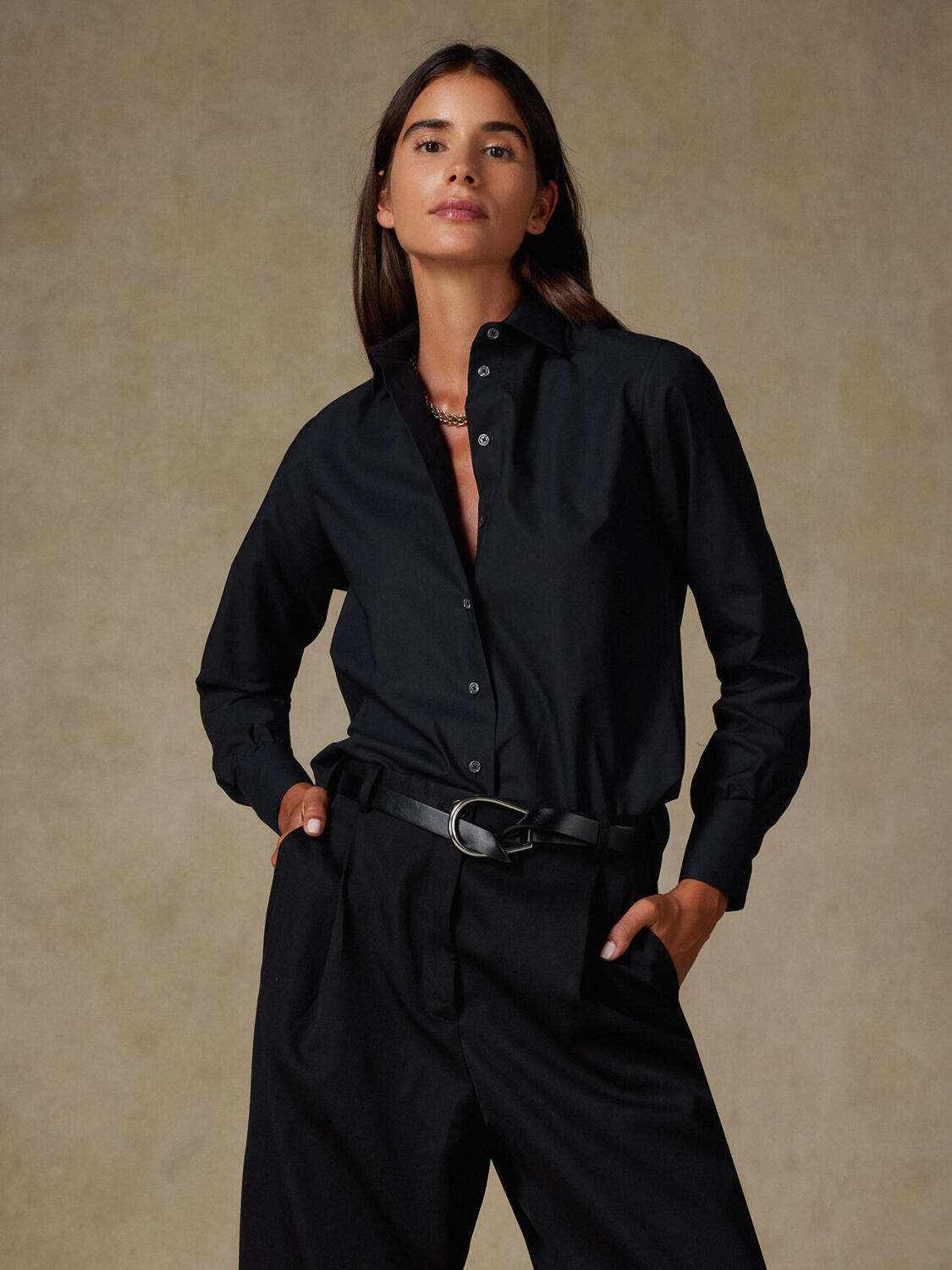 Chemise Albane en oxford noir