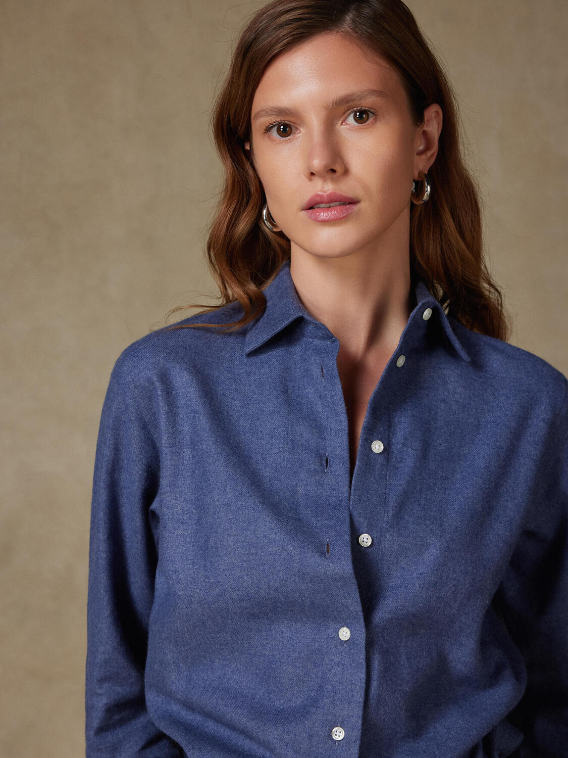 Albane blauw flanel overhemd